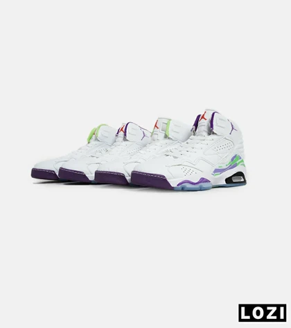 کفش کتانی ساق‌دار مردانه سفید سبز بنفش Nike air jordan 6