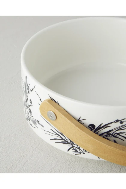 ظرف سرو چینی English Home مدل Floral Grace Stoneware - مشکی - سفید