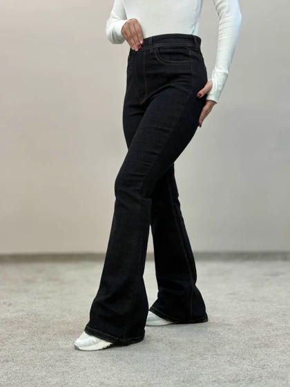 شلوار جین (بوتکات)دمپا سورمه ای تیره8353