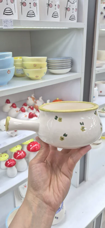 سوپ خوری دسته دار سرامیک گل‌دار
