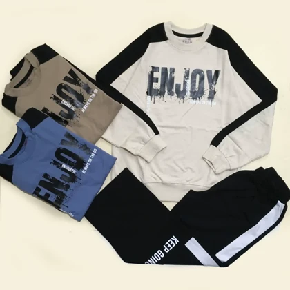 ست بلوز و شلوار پسرانه طرح ENJOY سایز 55 تا 65
