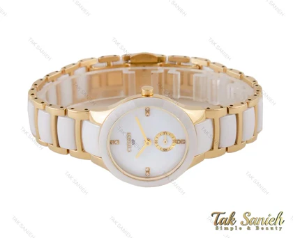 ساعت سیتی زن VIP زنانه بند سرامیکی سفید Citizen-4008-L