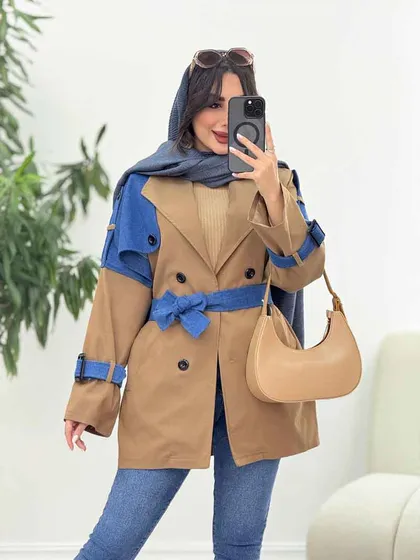 بارانی ژیله ترکیبی سرشانه پاگن