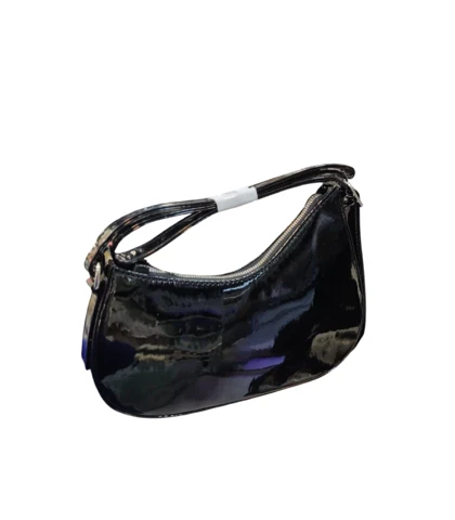 کیف زنانه نیم دایره چرم براق