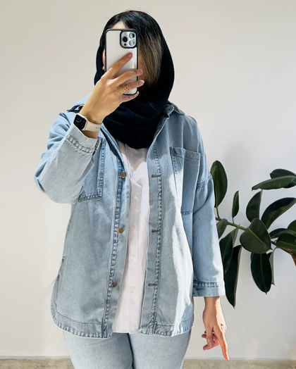 مانتو جین ترک ضخیم سرمه