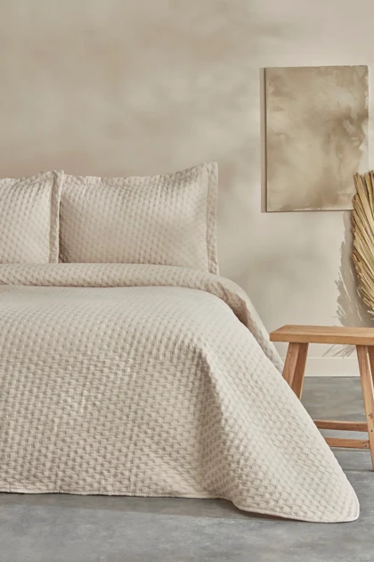 روتختی دو نفره Karaca Home مدل Breeze Soft پلی‌استر - شیری