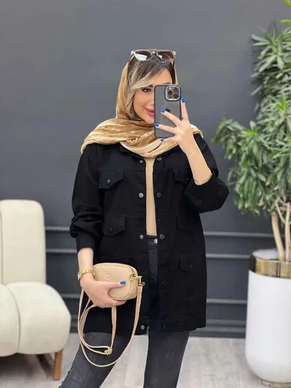 مانتو کتان شش جیب نما