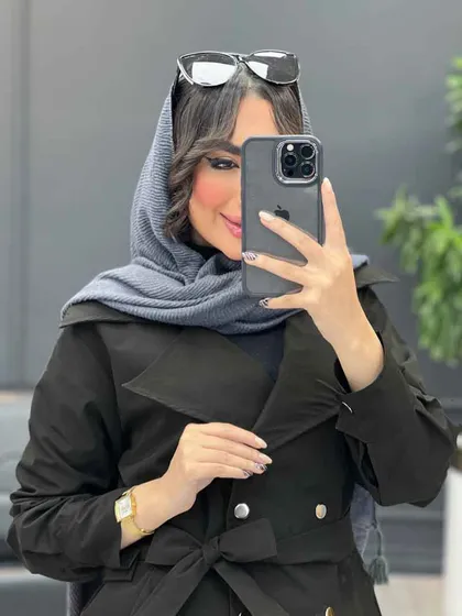 بارانی چهاردکمه کمر دار