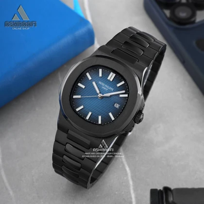پتک ناتیلوس صفحه مشکی و آبی Patek Philippe Nautilus Black Venom 2