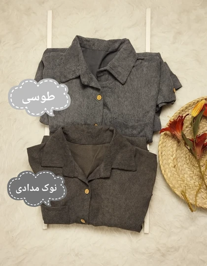 شومیز مانتویی مخمل زنانه کد 403067