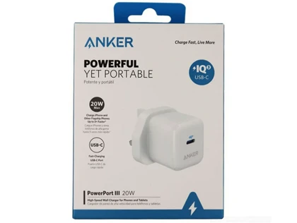شارژر دیواری شارژ سریع انکر ANKER POWERFUL YET PORTABLE POWERPORT III 20W Max USB-C HOME Adapter A2149