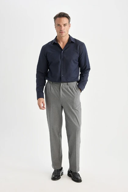 بازگشت به Navy Blue Blue Modern Fit Polo Yaka Texture پیراهن آستین بلند E0475AX24AU E0475AX24AU