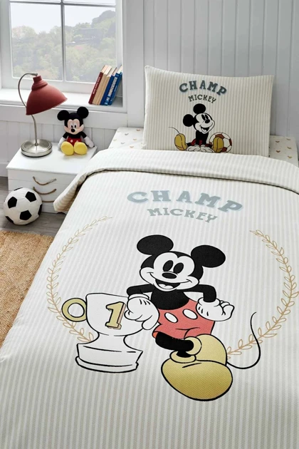سرویس روتختی پیکه یک نفره Özdilek مدل Mickey Mouse Champ پنبه
