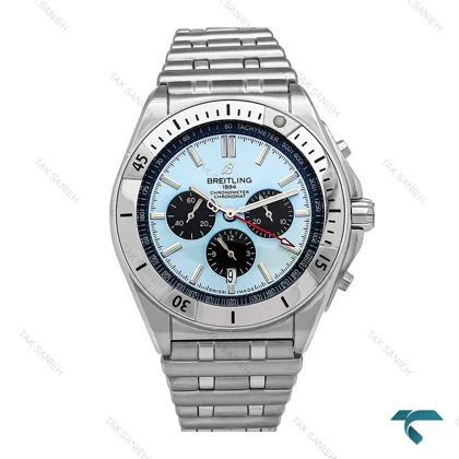 ساعت مردانه برایتلینگ Chronomat نقره ای صفحه آبی Breitling-6696-G