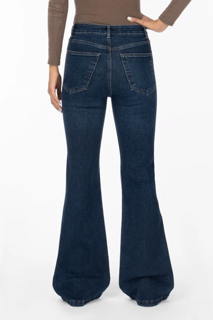 شلوار جین زنانه بوت‌کات فلکس(کشی) آبی تیره رویال جین Royal Jeans