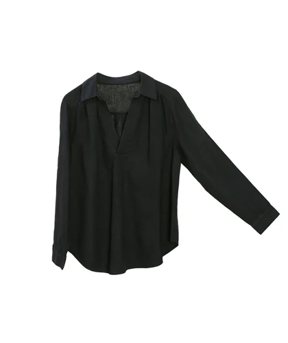 شومیز لینن مشکی بنددار H&M264