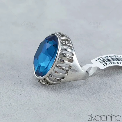 انگشتر زنانه نگین‌دار طرح لاجورد 30085