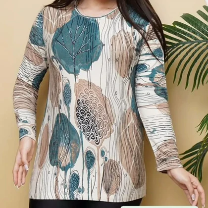 بلوز زنانه موهر نگین‌دار مجلسی پاییزی