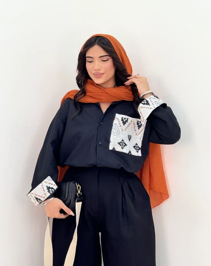 شومیز ترکیبی پارمین(50)کد:5623