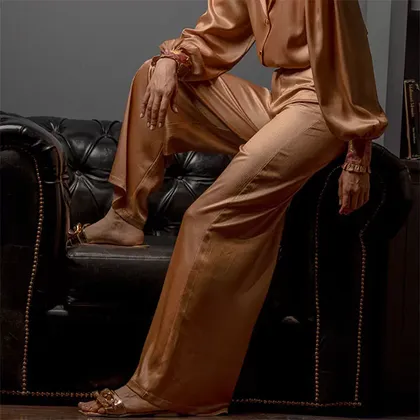 شلوار کریستالی طلایی زنانه