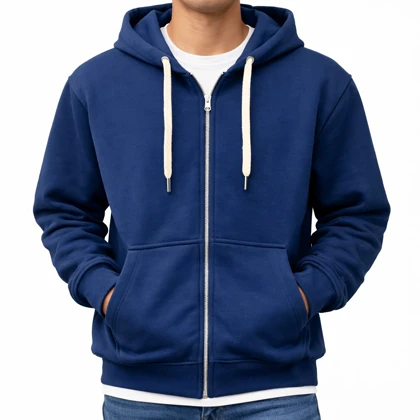 سویشرت مردانه با کلاه، سرمه ای پارچه سه نخ تو کرکی استایل اسپرت 5003