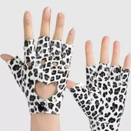 دستکش چرمی پلنگی قلبی