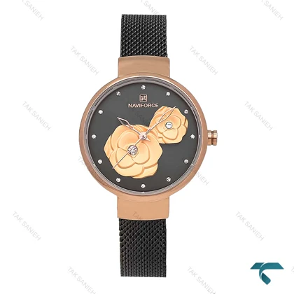 ساعت نیوی فورس NF75013 زنانه رزگلد مشکی NaviForce-6955-L