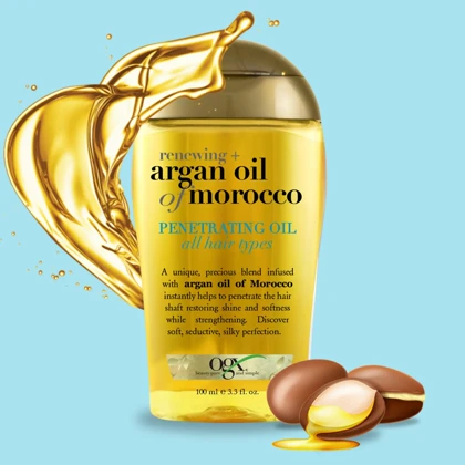 روغن مو تغذیه‌کننده و درخشان‌کننده او جی ایکس, Argan Oil of Morocco مناسب برای همه موها حجم 100 میلی‌لیتر