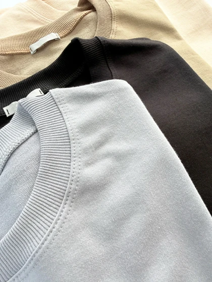 تیشرت نخ پنبه یقه گرد ساده باکسی