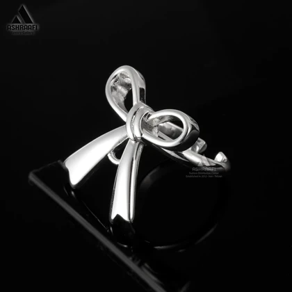 انگشتر پاپیونی نقره‌ای Bow Tie Ring S4