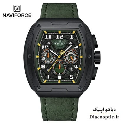ساعت مچی مردانه سه موتور برند نیوی فورس چرمی مدل NF 8053 بند مخمل