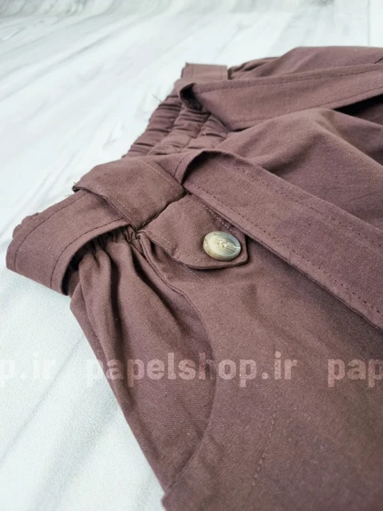 دامن جیب کراس دکمه‌ای کمربنددار