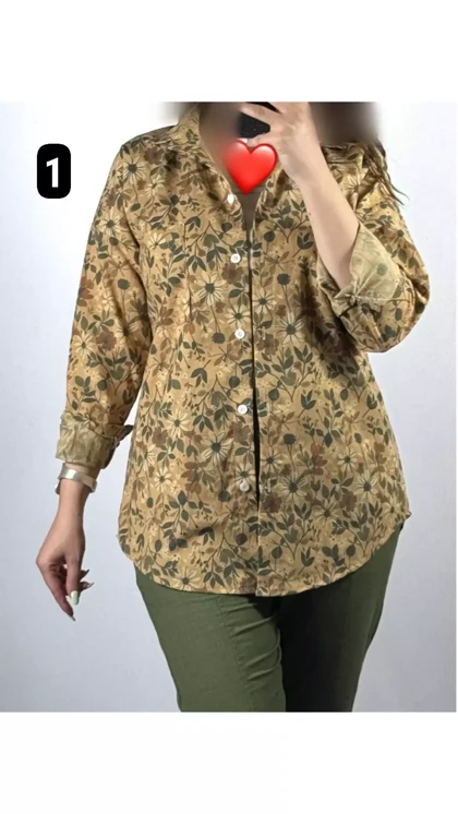 شومیز گلی پاییزی 55360