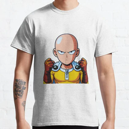 تیشرت مرد تک مشتی | تیشرت One Punch Man طرح Saitama Sticker کد 124006