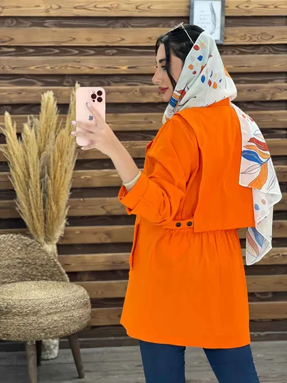 مانتو پشت ژیله جیب برعکس