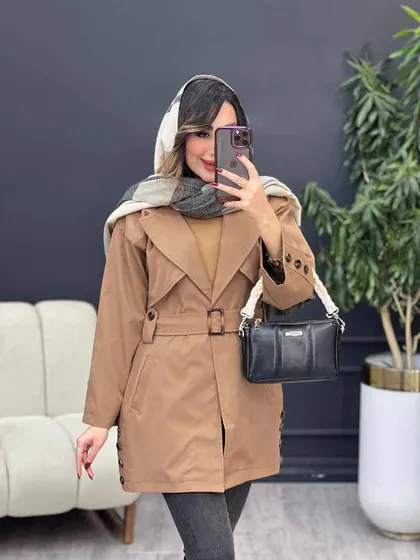 بارانی بغل چهاردکمه ژیله دار