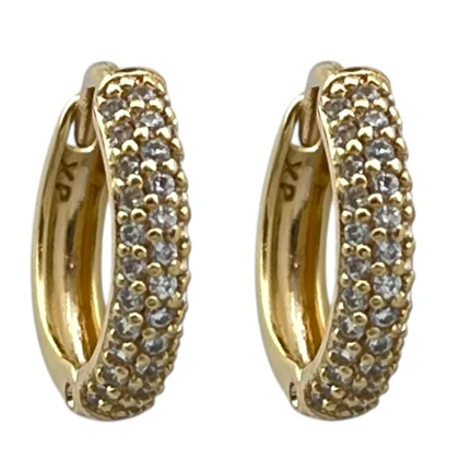 گوشواره زنانه ژوپینگ مدل استلار طرح حلقه کوچک جواهری با نگین