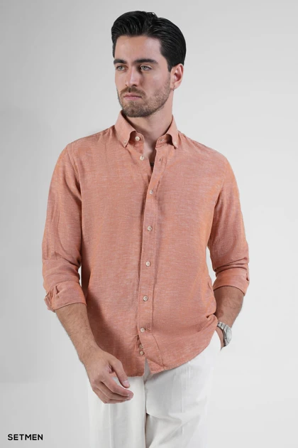 پیراهن مردانه آستین بلند لینن