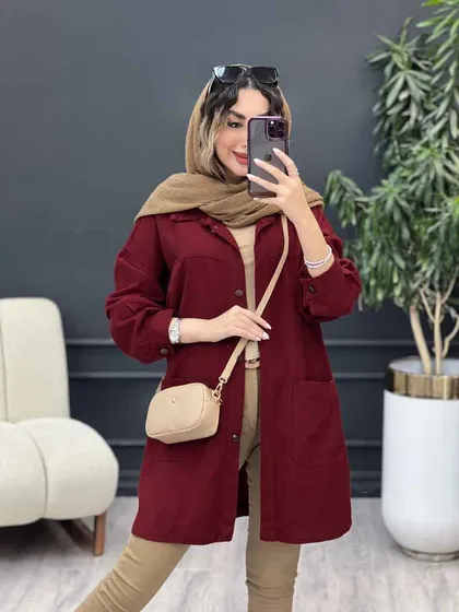 مانتو دو جیب برش‌دار سرو