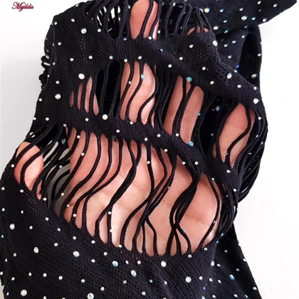 سرهمی فانتزی مشکی مدل نگین‌دار کد 4860-7166