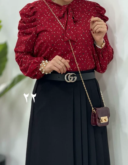شومیز حریر مجلسی مهلا (کد 2323)