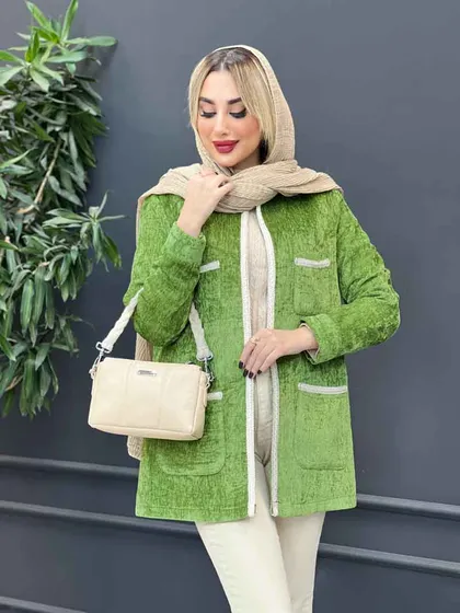 مانتو مخمل نوار دوزی