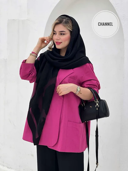 روسری نخ ابریشمی مشکی برند کد176