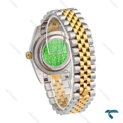 ساعت مچی Rolex مردانه دورنگ طلایی صفحه سیلور Rolex-7157-G