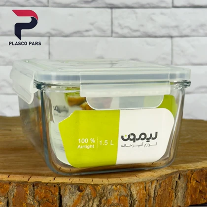 ظرف شیشه ای مستطیل 1.5 لیمون