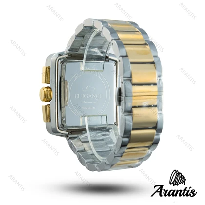 ساعت مردانه الگانس diamond سیلور طلایی صفحه سبز m-10243