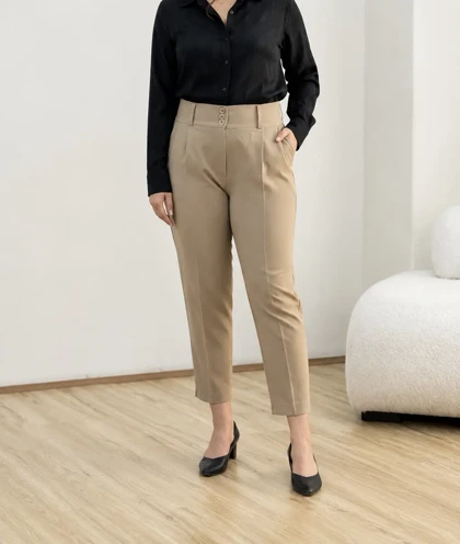 شلوار پارچه ای راسته چاک‌دار زنانه/آراسز