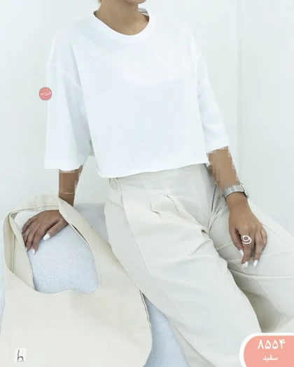 تیشرت کراپ باکسی 8554