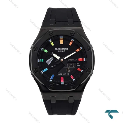 ساعت جیشاک GMA2100 مردانه مشکی رنگین کمانی G-Shock-6107-G