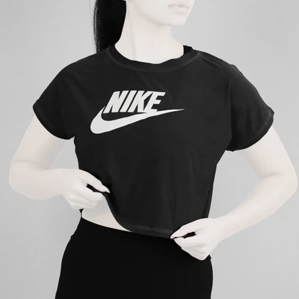 کراپ آستین کوتاه ورزشی زنانه نایک مدل VHD-3C337 مشکی